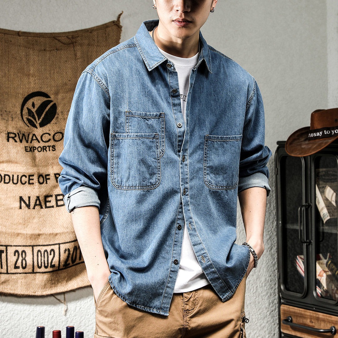 Winter Clothing Items - Lente Ruffian Knap Denim Tooling Shirt