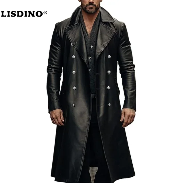 Winter Clothing Items - Leren jas heren winterfleece motorfiets kunstleer