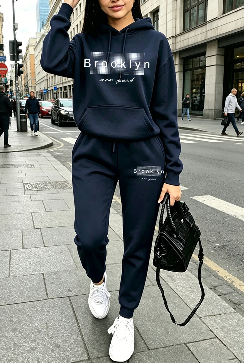 Winter Clothing Hoodie - Dames trainingspak met print, casual hoodie,