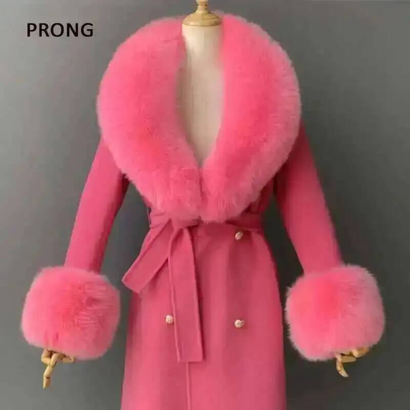 Winter Clothing Items - Echte Bontkraag En Manchetten Set Winterjas