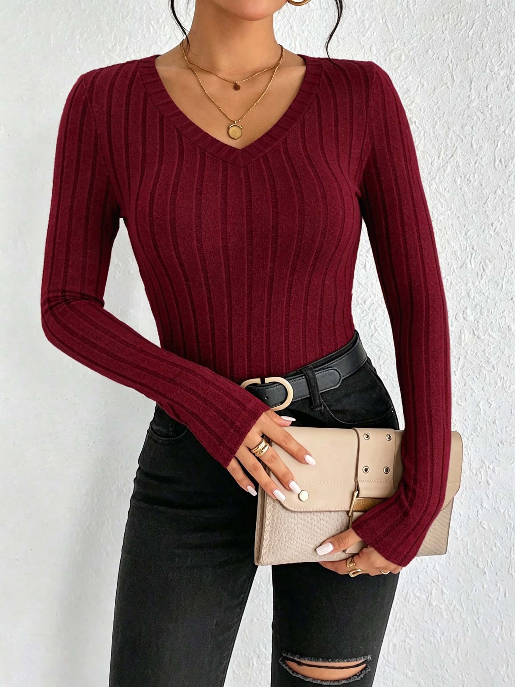 Dames effen geribbelde gebreid - Winter Clothing For Woman recensie en prijs