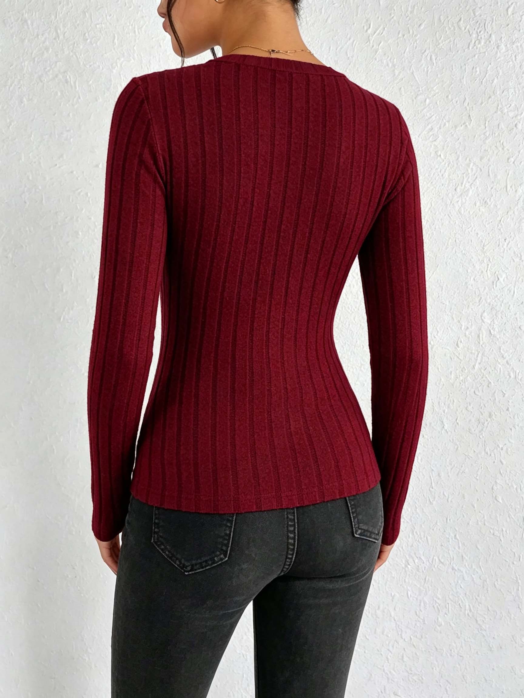 Dames effen geribbelde gebreid - Winter Clothing For Woman recensie en prijs